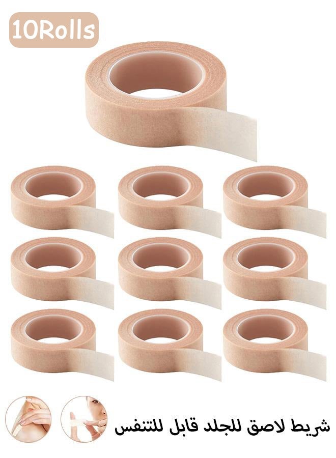 إم إكس إن 10 لفات من شريط الجلد المرن القابل للتنفس، شريط ورقي من الضمادات الطبية لتشكيل عملية تجميل الأنف، ضمادات إسعافات أولية ذاتية اللصق لإصابات الجروح وتورمها - Image 1